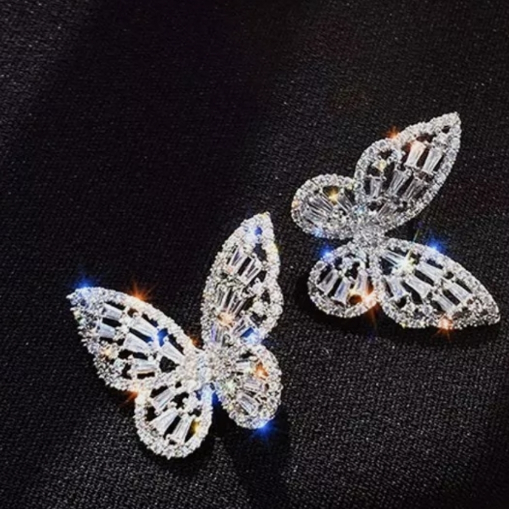 18k gf Diamond Butterfly Earrings